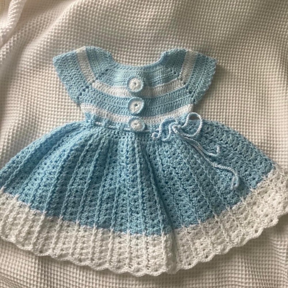Blue crochet dress